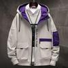 Chaqueta con capucha holgada de talla grande para hombre para primavera y otoño, chaqueta casual con bloques de color, chaqueta de una sola capa