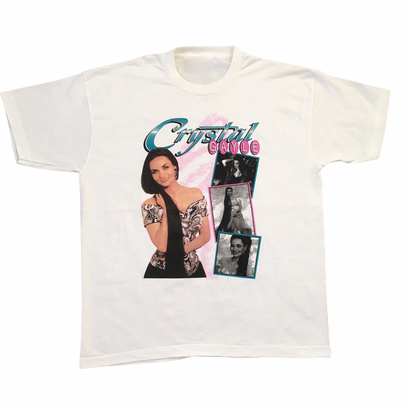 Vintage Crystal Gayle Singer Cotton White All Size Men Women Shirt XL
