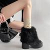 Fashion Thick Bottom Fur Pants Boots Women 2025 Autumn and Winter New Fashion Plus Fleece Warm Fashion Ankle Boots