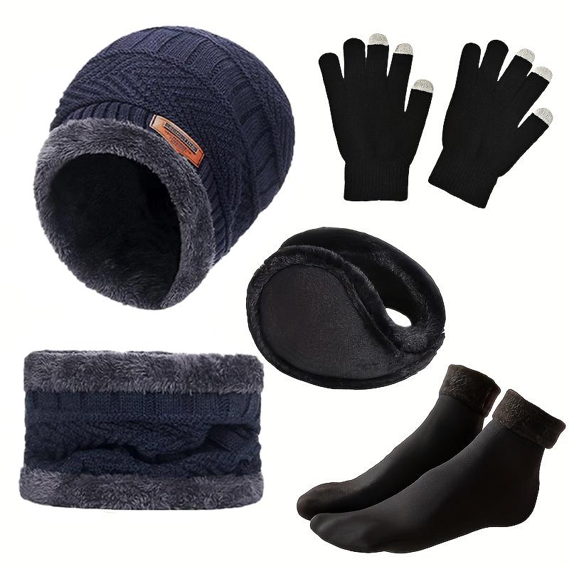

Men s winter hat, outdoor winter scarf, gloves, neckline, one plus cashmere insulated knit hat and socks