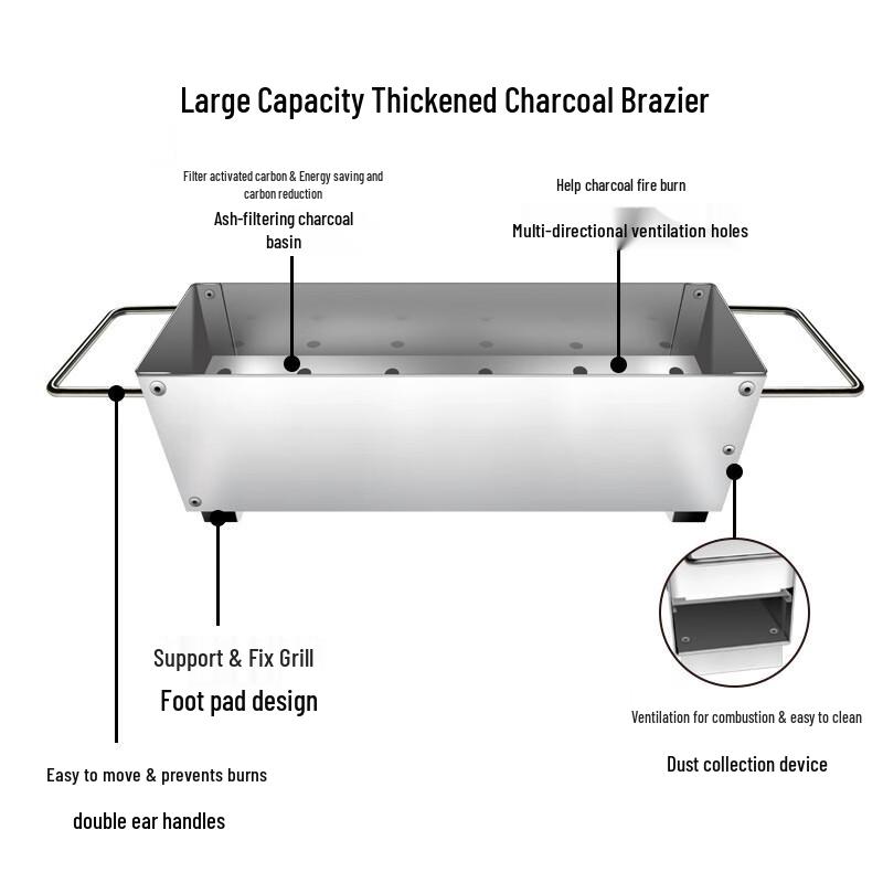 NuFeng Stainless Steel Outdoor Charcoal BBQ Grill
