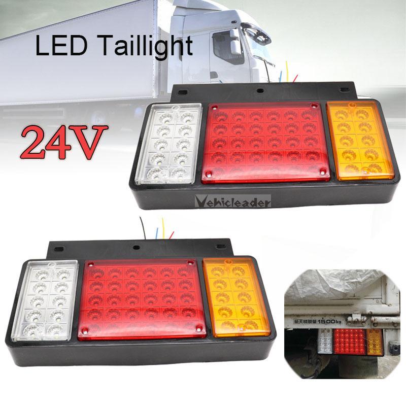 

2x 12 В 24 В водонепроникний ліхтар для вантажівки, 50 світлодіодів, задні ліхтарі високої якості, супер яскраві світлодіодні задні ліхтарі для позашляхових квадроциклів ISUZU Elf
