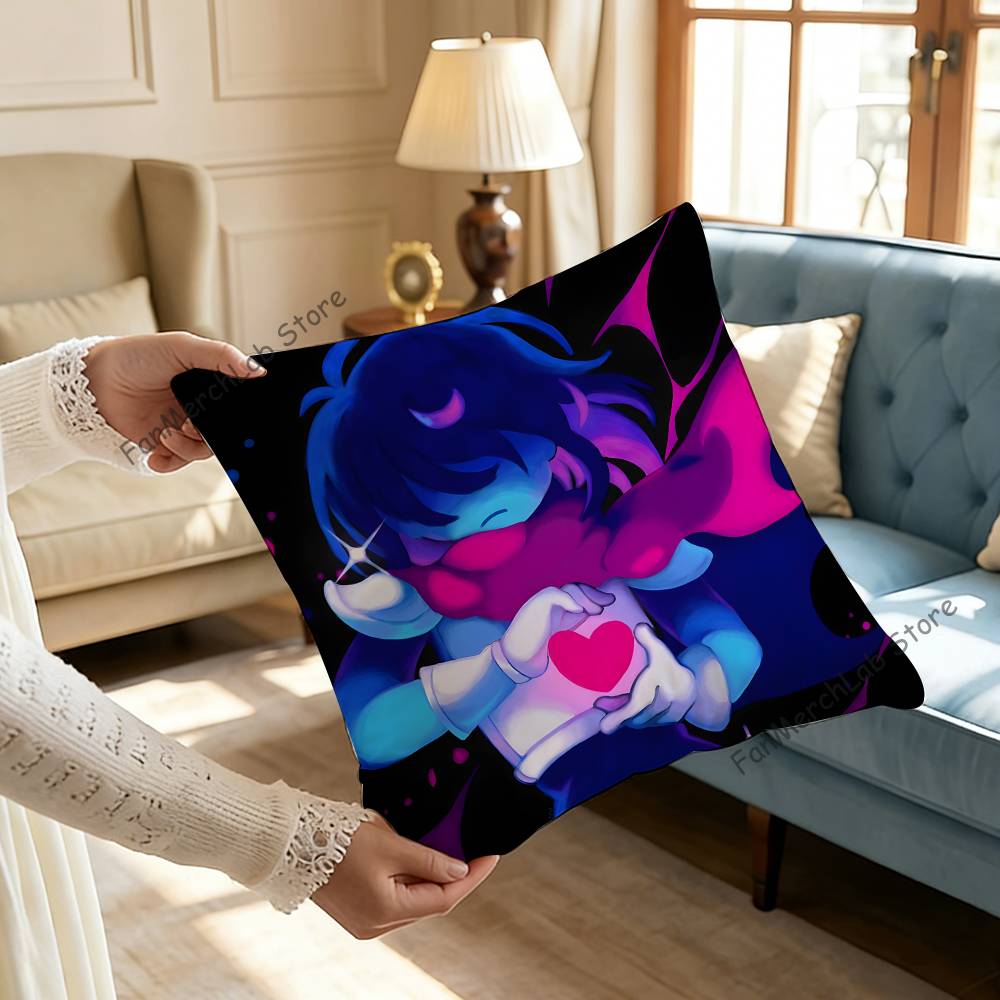 

DDeltaruneS Kris Pillow Covers Cartoon Sofa Decorative Home Doublesided Printing Short Plush Cute Cushion Cover 30x30cm