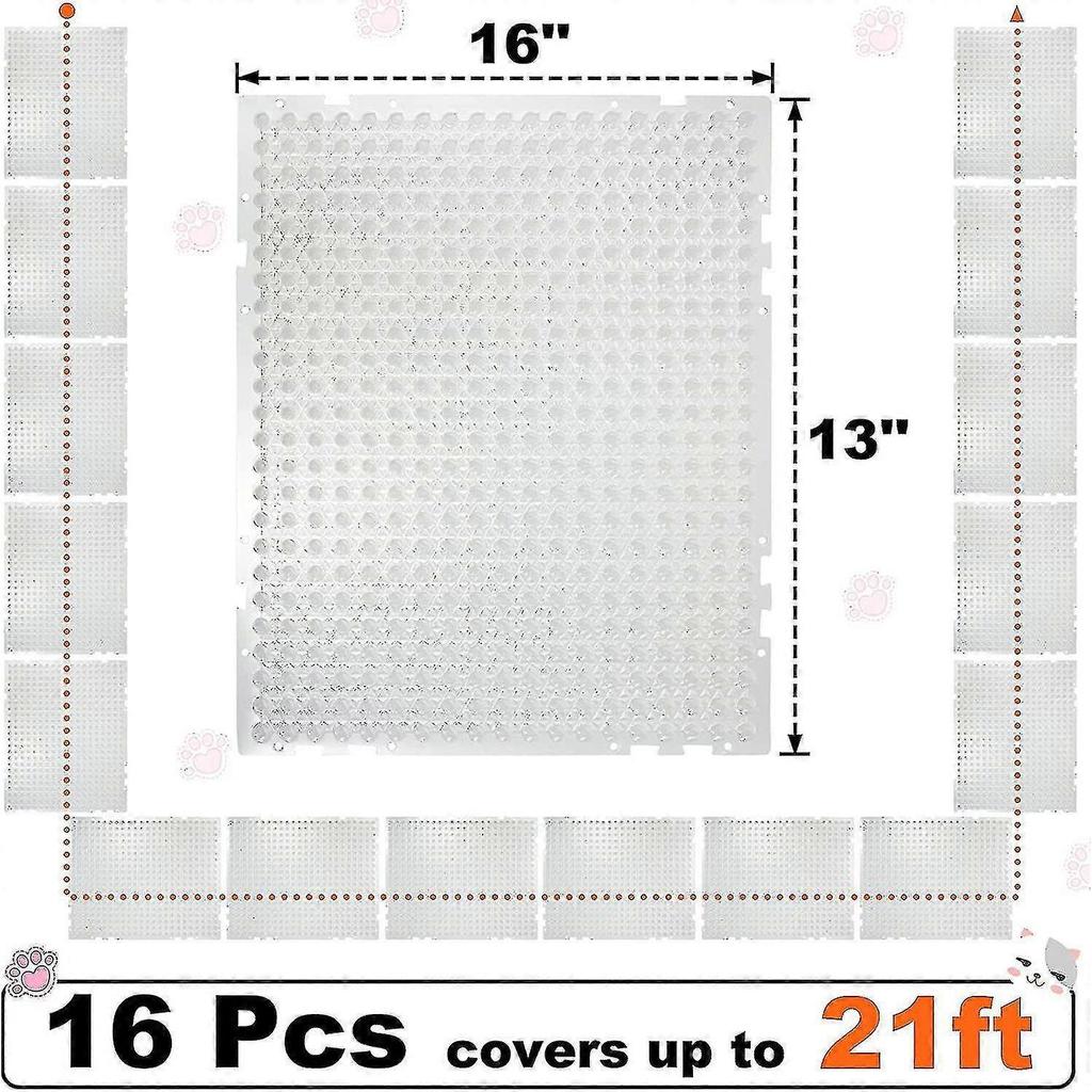 16 Pack Outdoor Cat Repellent Mat with Spikes for Cats & Dogs Training