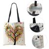 Wishing Girl Print Linen Reusable Shoulder Bags Women Large Tote Bags Fashion Handbags With Customized Printed CLE