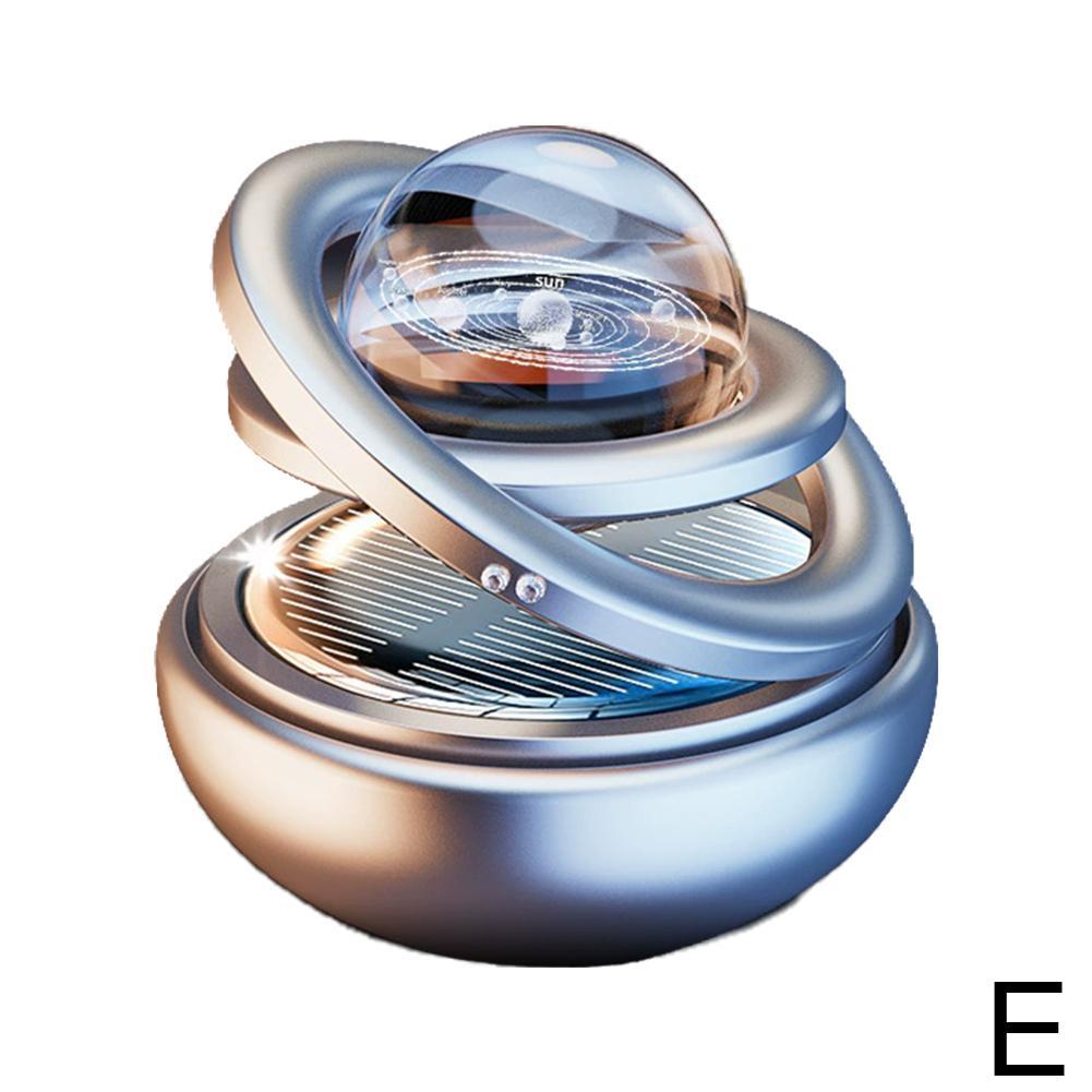 Car Air Freshener Solar Energy Air Purifier With Incense Tablets Autorotation Interstellar Ball Double Suspension Decor