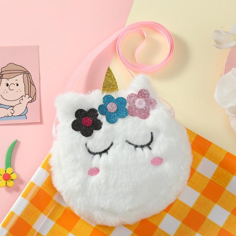 Fashion Children Girls Shoulder Bag Cute  Animals Messenger Bag Kids Keys Coin Purse Cute Princess Mini Handbag Plush Toy