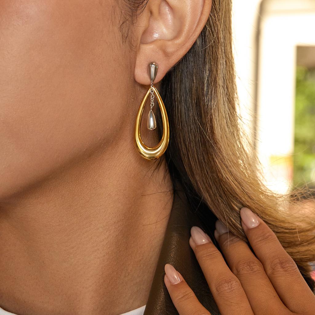 Leichter Luxus Nische High-End Minimalistischer Stil Farbblock Tropfenförmige Ohrringe