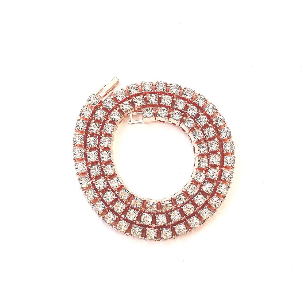 5Mm Hip Hop Tennis Chain Simple Single Rhinestone Clavicle Chain Cuban Chain Necklace