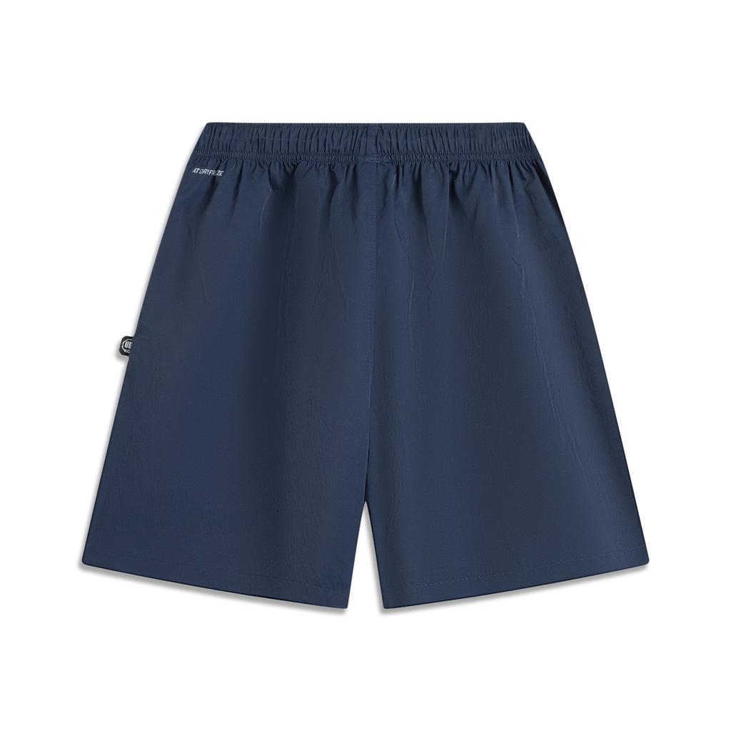 Li Ning Basketball Series Sport Minimalist Solid Color Lace Letter Casual Shorts Men Shorts Deep-Navy-Blue AKSV389-4