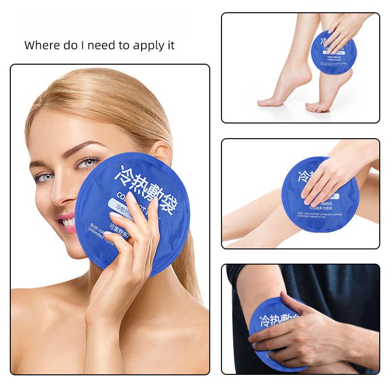 Sports Ice Pack Sticker Round Soft Gel Cold Compress Hot Compress Knee Ankle Care Cooling Ice Pad