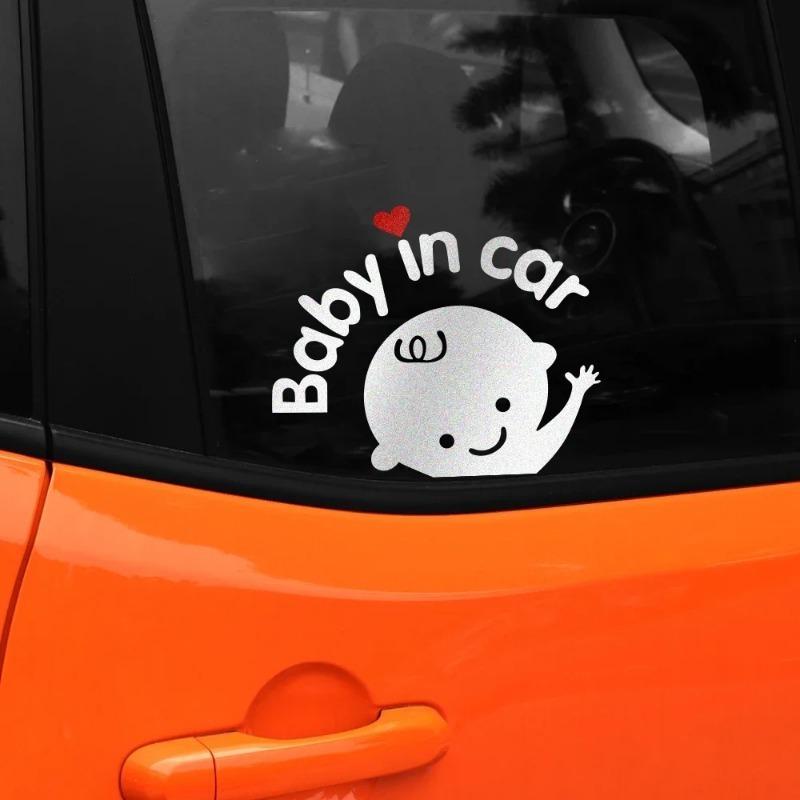 Engrave Engrave Cartoon Stickers Baby In Car Auto Window Glass Funny Baby On Board PVC Decal Personalized Decoration Auto