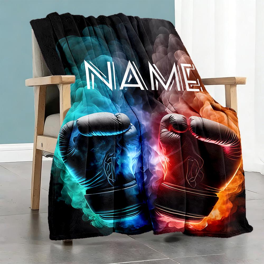 Gloves Customize Your Name Blanket Throw Customizable Blanket Soft Warm Cozy Versatile for Picnics Nap Home Decor Bed Ideal for All Seasons