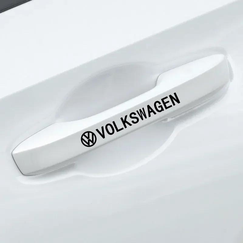 B6 For Volkswagen 4PCS Car Door Handle Decoration Stickers Wiper Decal Auto Accessories For Volkswagen GTI Polo Golf Passat Scir