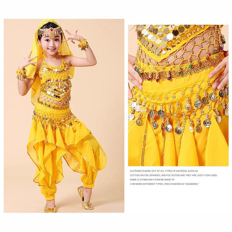 

Spring and Summer Children s Belly Dance Suits Children s Indian Dance Costumes Dance Ethnic Dance Costumes Little Pepper Rotating S 80-105cm