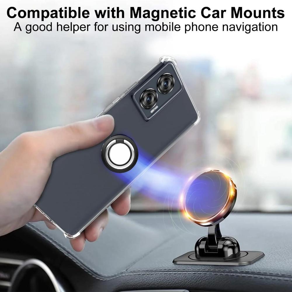 Für Moto Edge 50 Fusion 50ultra, magnetischer Ringhalter, weiche Airbag-Hülle für Motorola Moto Edge50 Fusion 50pro X50 Ultra, stoßfeste, klare Silikonhülle