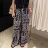 Women's Summer 2026 Sun Protection Wide-Leg Printed Pants - Slimming, Casual, and Versatile Long Style