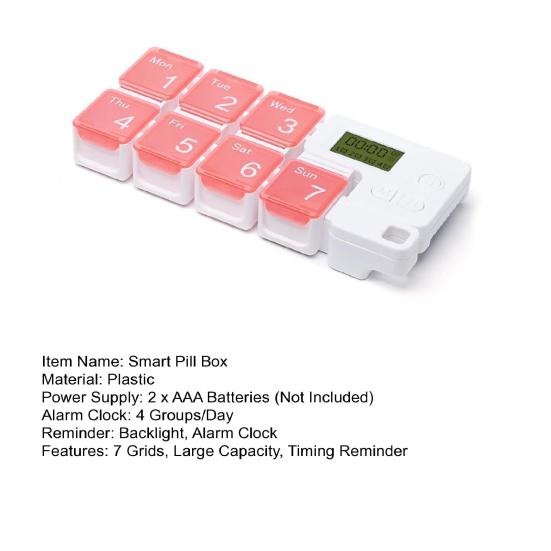 Store Pill Dustproof Practical Large Capacity 7 Days Daily Smart Pill Box Storage Container Electronic Pill Box
