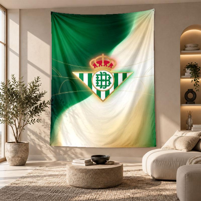 Decorative Tapestry,Real Betis Football Printed Wall Art, Lightweight Wall Hanging For Bedroom Background