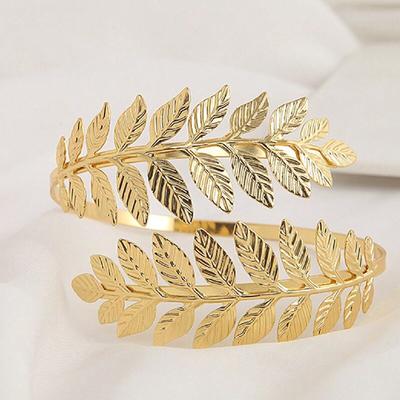Personalisierte und kreative römische Blattarmband für Damen, übertriebener Armreif, Handstück