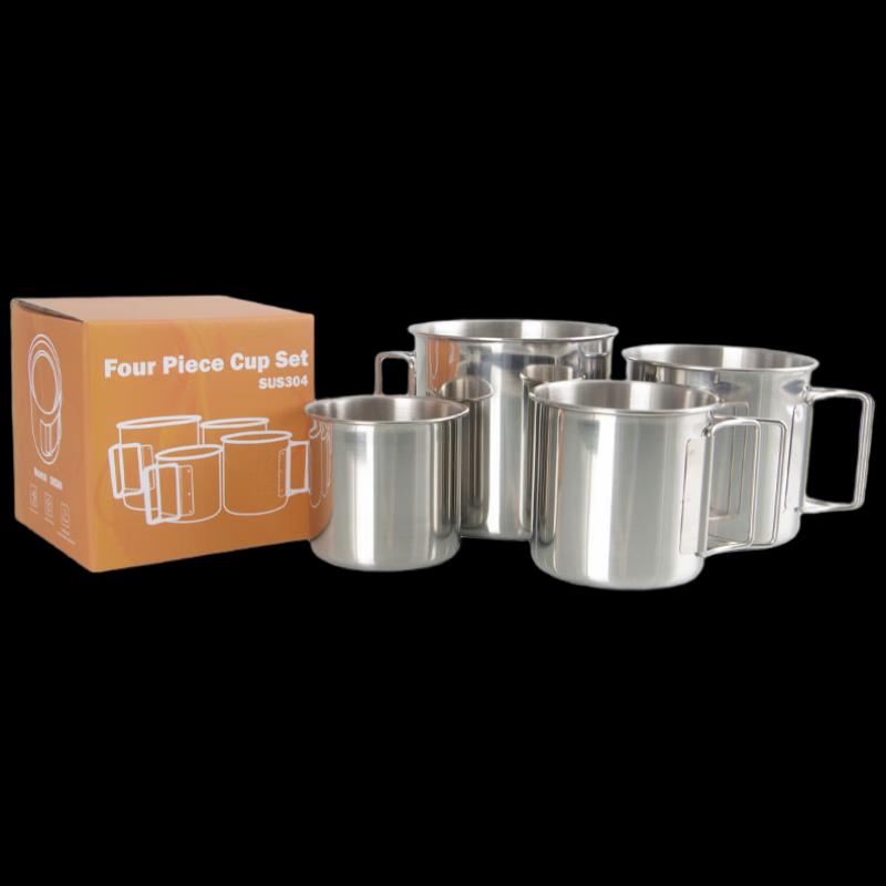 Portable Stainless Steel Camping Mug Set