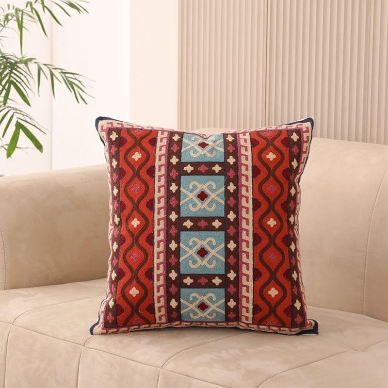 Retro Ethnic Style Printed Pillowcase: Pattern Sofa, Living Room Cushion Cover, Bedroom Bedside Pillow Cover