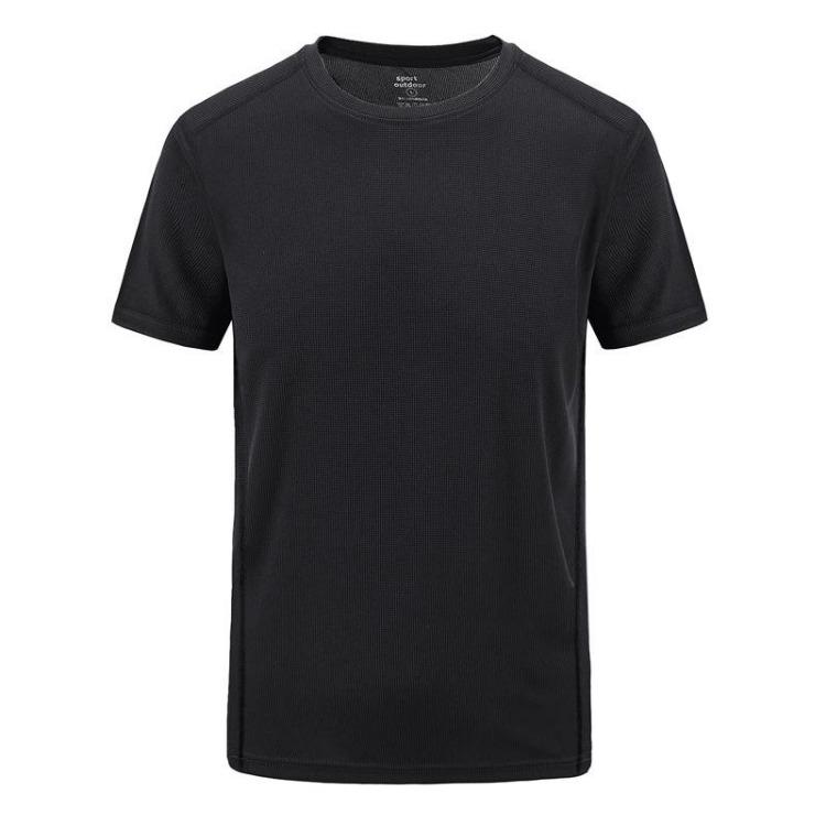 

Men s Plus Size Quick Drying Summer T-Shirt Outdoor Casual Elastic Solid Color XL чёрный