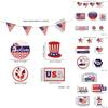 Stylish Independence Day Wooden Tray Sign Table Decoration For Party Atmosphere