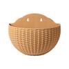 1Pc European Style Wall Hanging Half Round Flowerpot Imitation Rattan Planter for Balcony Outdoor Decor