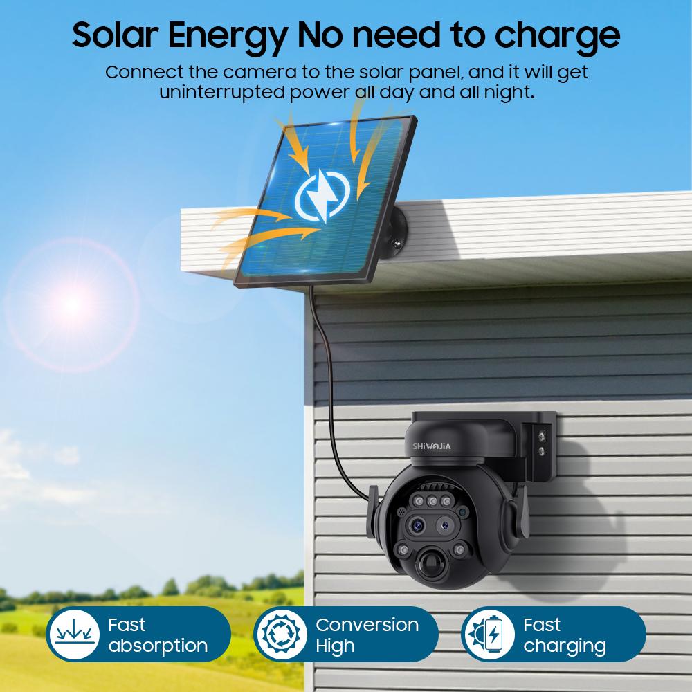 12X Zoom 4G LTE Solar Security Camera 8MP Night Vision Dual-Lens Outdoor WiFi Solar Battery Camera PIR Human Detection