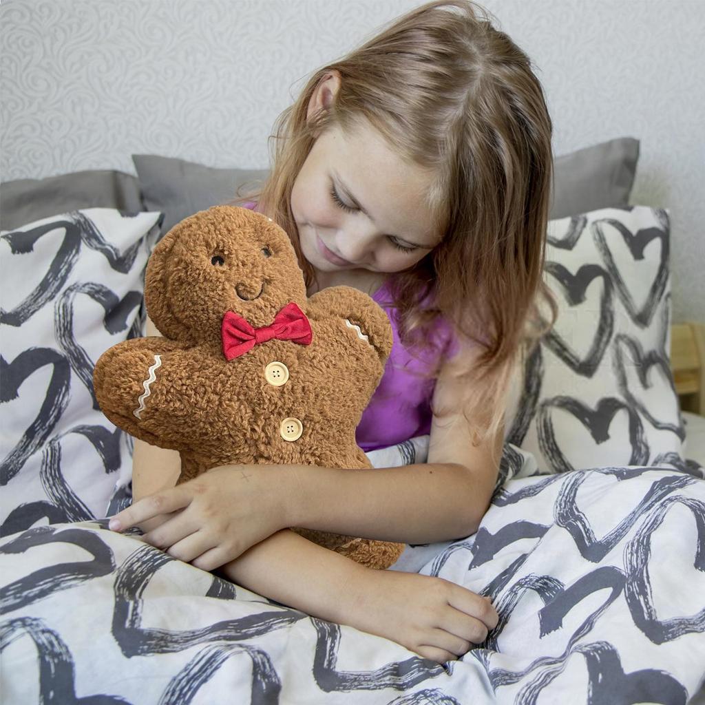 Cute Christmas Gingerbread Man Pillow Plush Toys Soft Stuffed Animal Doll Christmas Gifts For Children Kids Xmas Home Decoration