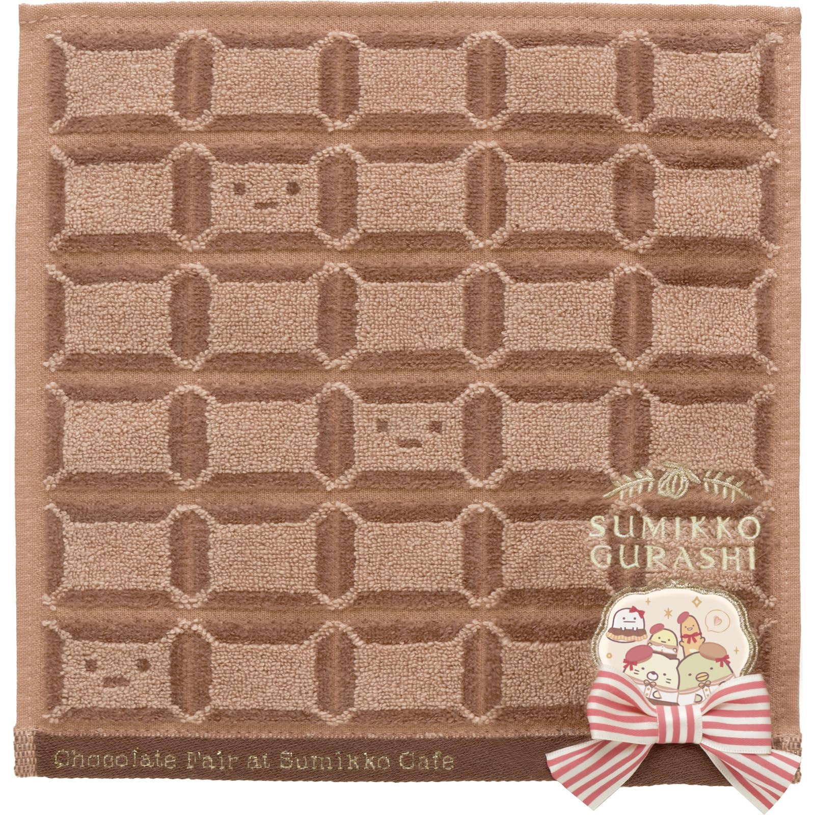 Sumikkogurashi Fair at Cafe Mini Towel CM51602 H250 x W250mm San-X  Chocolate Sumikko