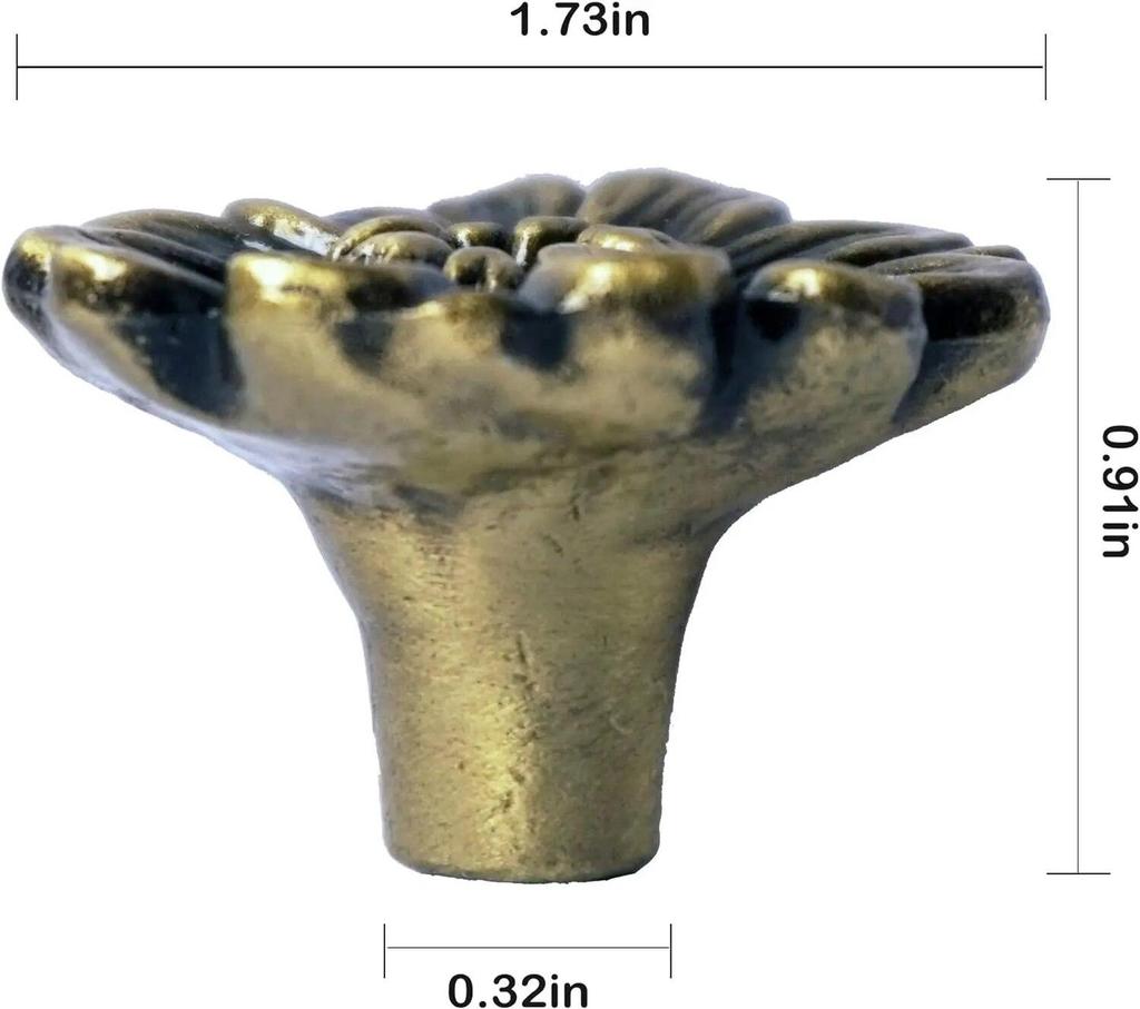 Bronzed Cabinet Knobs Vintage Dresser Drawer Knobs Daisy Floral Drawer Pulls for Furniture Decor Antique Closet Handle Pull