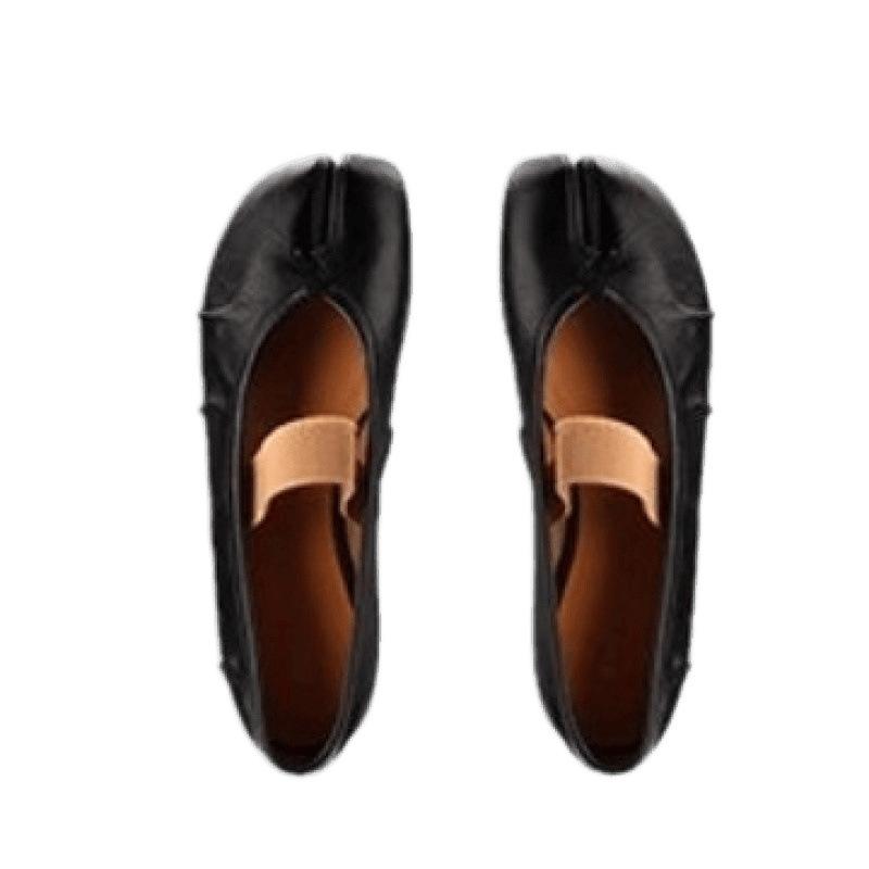 Shoes Shallow Mouth Soft Sole Sheepskin Flat Bottom with Skirt Pig's Trotters Split-toe Single Shoes