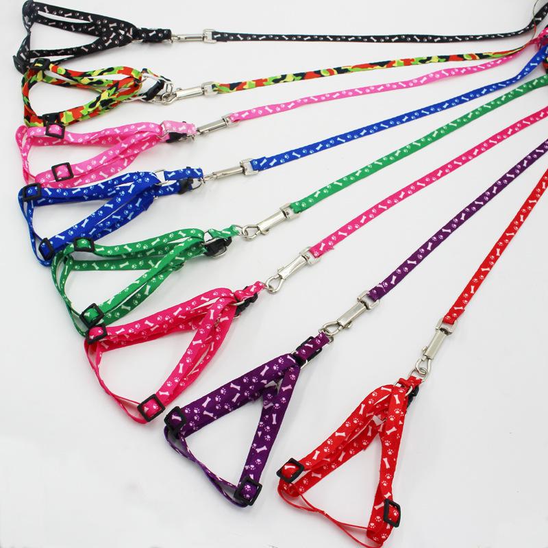 Pet Printed Chest Harness with 120cm Leash for Dogs, Cats, and Rabbits