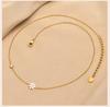 Enamel Daisy Flower Necklace,Stainless Steel Thin Link Bezel CZ Chain,Waterproof Tarnish Free Gift for Women