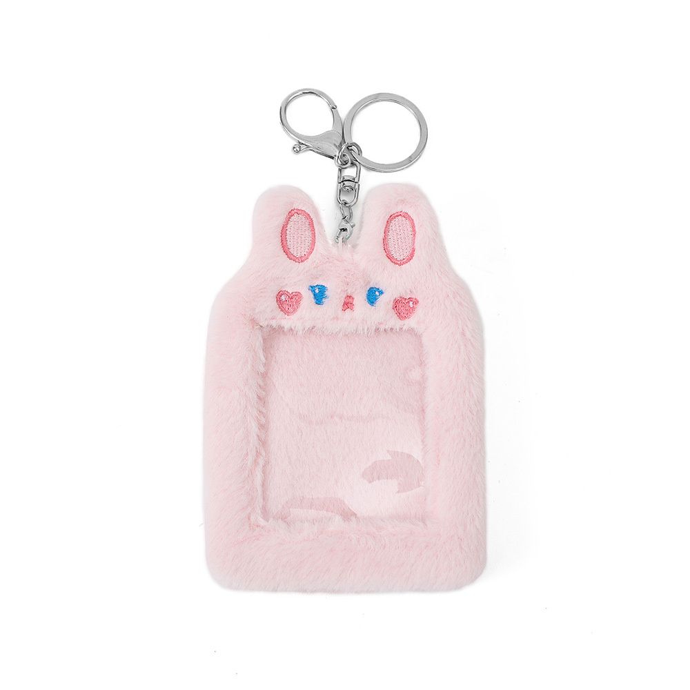Photo Sleeves Plush Key Rings Photocard Holder Idol Photo Sleeve Case Plush Keychain ID Card Cover