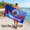Rangers FC Design Beach Towel Custom Text Large Towel for Beach Vacation