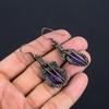 Amethyst Earrings Gemstone Jewelry, 999 Copper Wire Wrapped Earrings, Gift For Women Handmade Earrings