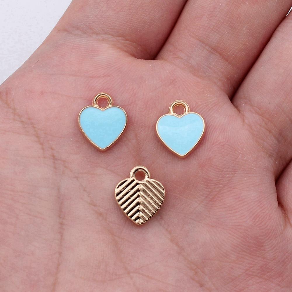 Charms Heart Enamel Pendants Wedding Jewelry Findings QC066