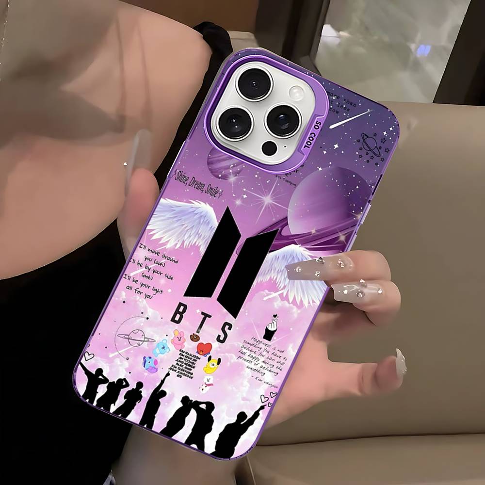 K-Pop Cartoon Boys B-BT21S Colorful Phone Case For IPhone 17 16 15 14 13 12 11 Pro Max Plus Matte Cover