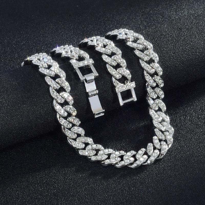 Men's Necklace Jewelry 11mm Full Diamond Cuban Chain - Premium Quality
