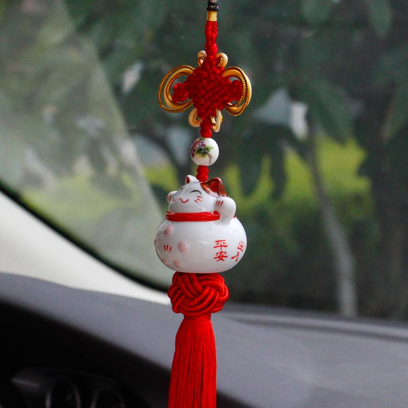 

Onever Cat Safe Driving Lucky Blessing Car Hanging Ornament Auto Rearview Mirror Decoration Car Pendant Cute Lucky 1 pc