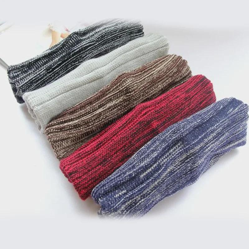 Winter Unisex Mixed Color Cotton Striped Hat High-quality Knit Wool Baggy Beanie Hats Winter Outdoor Windproof Warm Elastic Hat