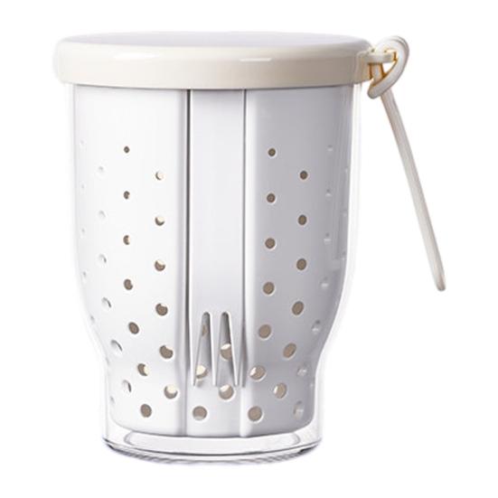 Fruit Salad Container Portable Snack Cup with Built in Fork And Strainer белый