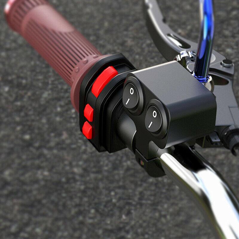 Universal 7/8" 22mm Motorcycle Handlebar Dual Button Switch,Waterproof Aluminum Alloy 12V ON/OFF Control for LED Headlight,Fog Light,Spotlight
