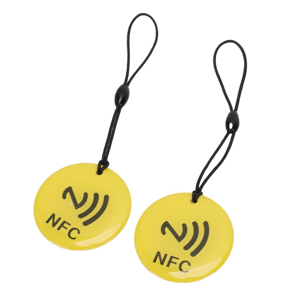 10pcs NFC Tags Keychain 35CM NTAG213 Chip Programmable NFC Fob NFC Card for All NFC Enabled Mobile Phones Devices Yellow