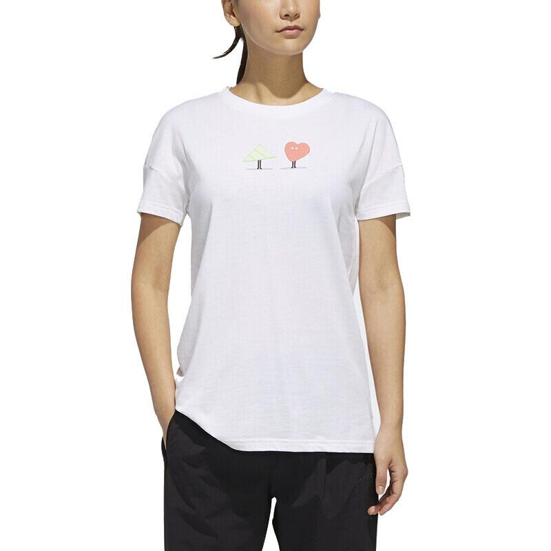 

Adidas Isc Gfx Sports Casual Crew Neck Short Sleeve T-Shirt Women T-Shirts White FP7554 XL