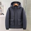 Men's Hooded Rain and Cold Resistant Winter Jacket Thickened Warm Lightweight Casual Loose Comfortable Cotton Jacket Punching Jacket