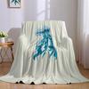Cyan Jellyfish Drift Flannel Blanket Warm Soft Halloween Christmas Couch Warm Cozy Decorative Decor Gift for All Season
